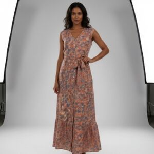 Nanette Lepore Floral Maxi Dress in Blue and Orange